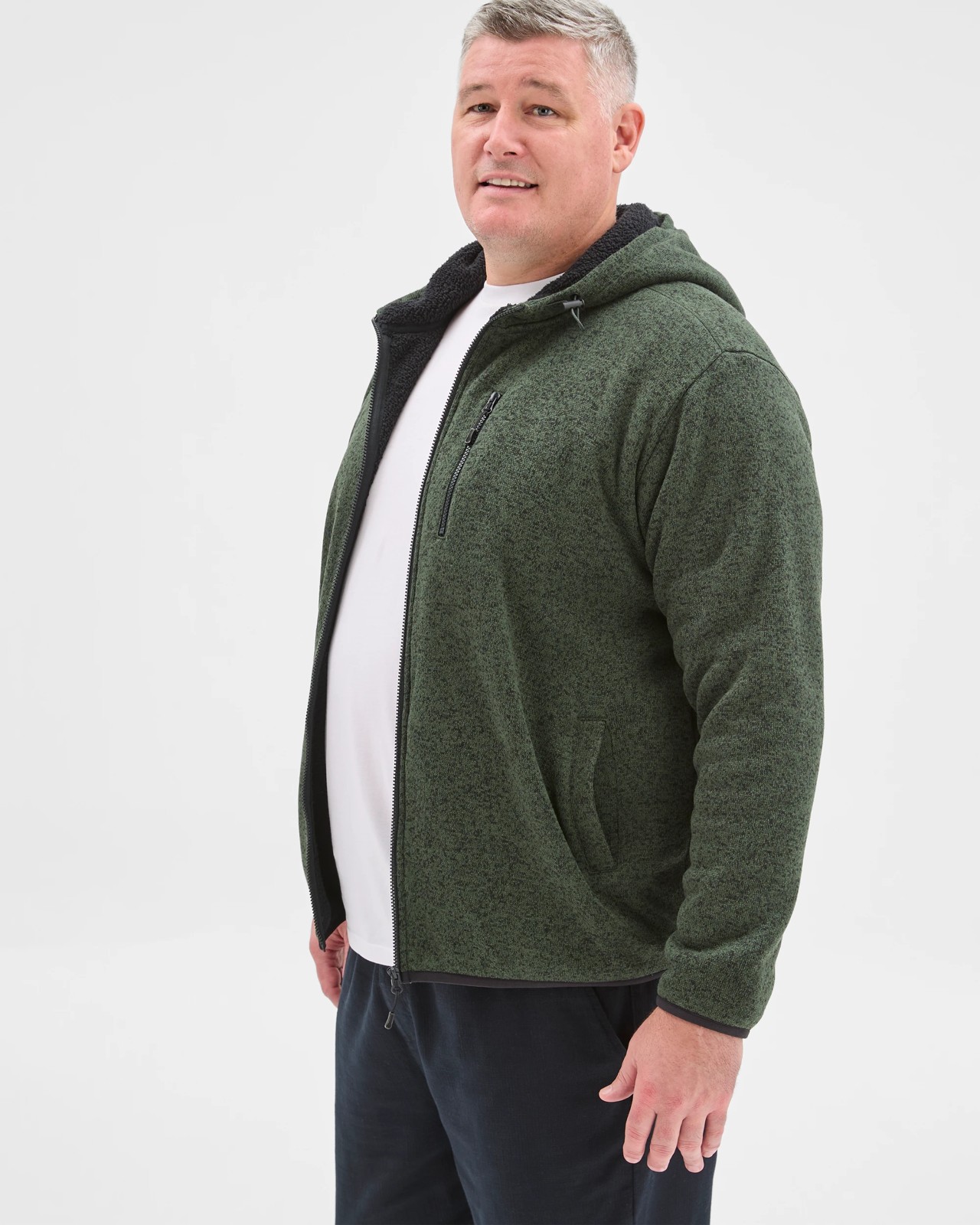 Plus Size Teddy Zip Through Fleece Hoodie 2 of 6