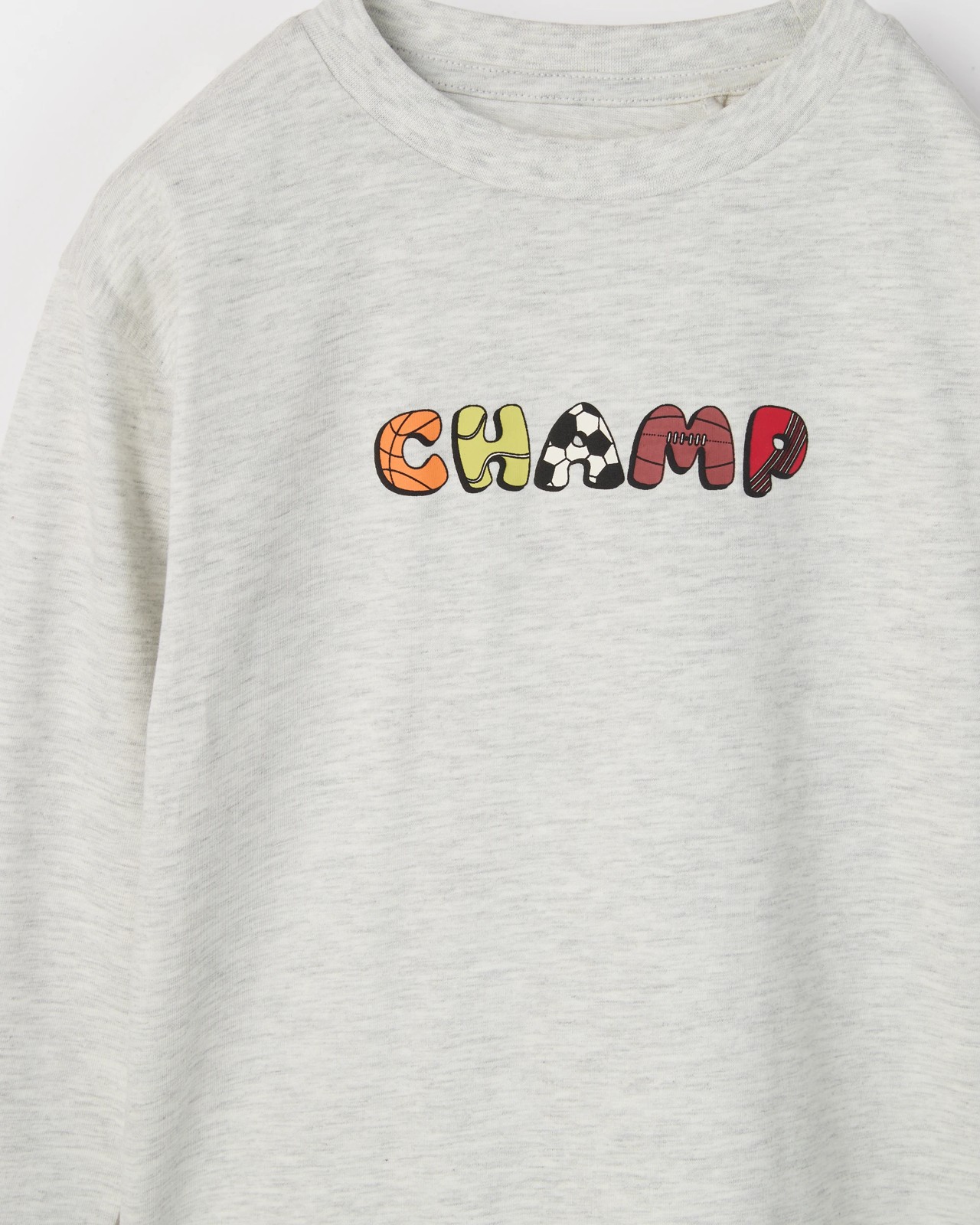 Australian Cotton Long Sleeve T-Shirt - Grey Marle 2 of 2