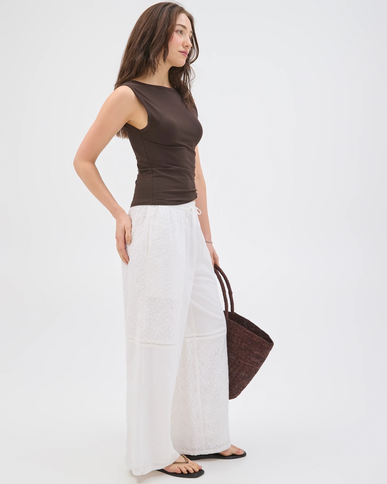 Lily Loves Cotton Embroidered Patch Detail Pants 5 of 6