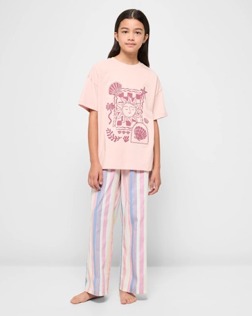 Australian Cotton Older Kids Print Pyjama Set