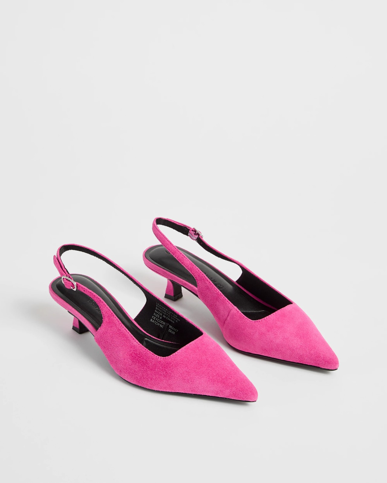Talia Genuine Suede Slingback Heels - Pink 2 of 3