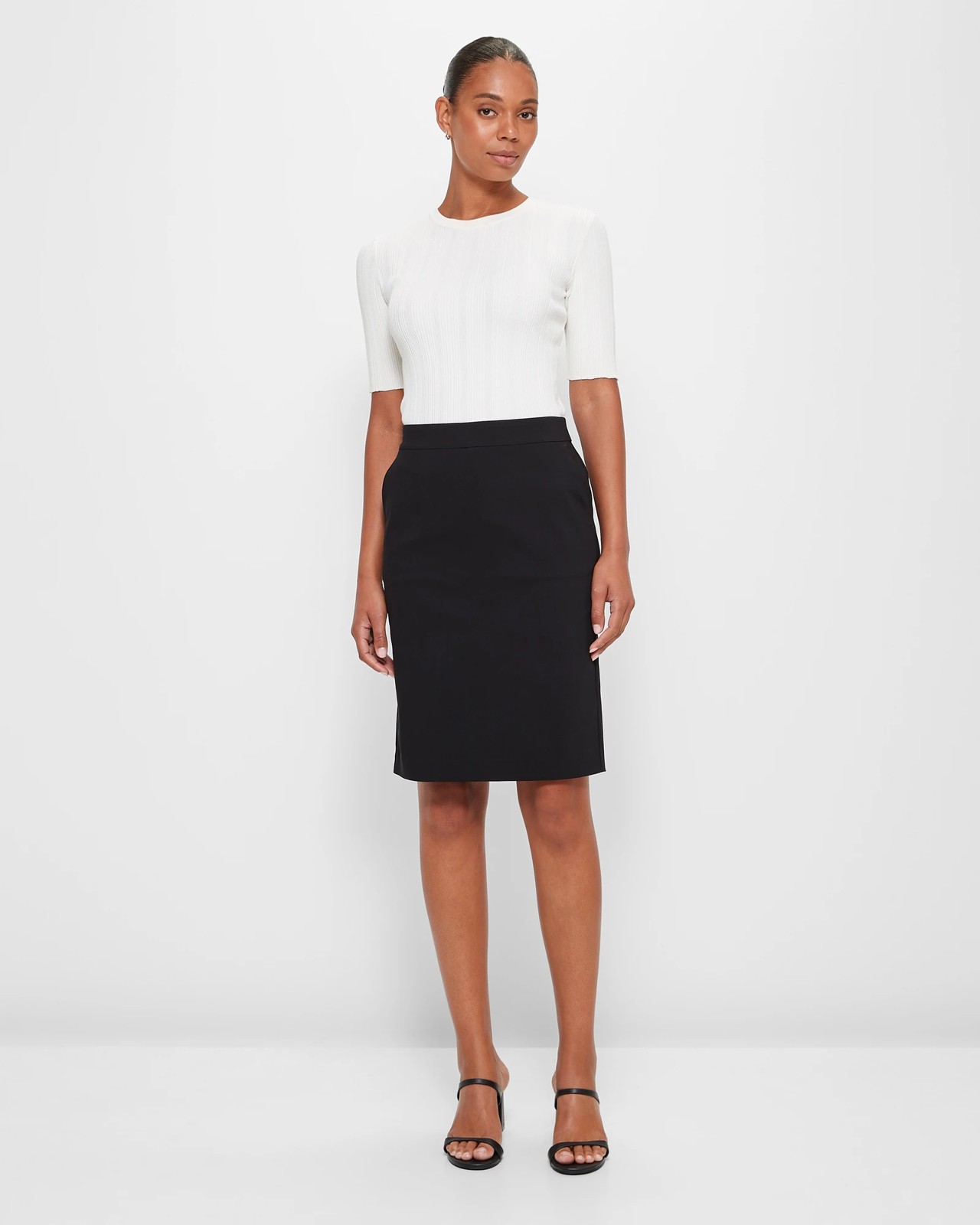 White shirt best sale black pencil skirt