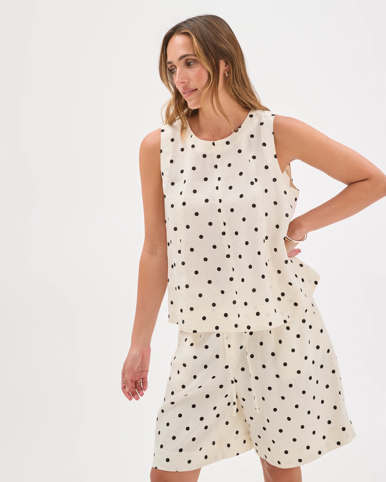 European Linen Swing Tank Top - Spot Print 3 of 6