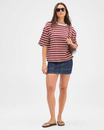 Lily Loves Australian Cotton Striped Retro T-Shirt