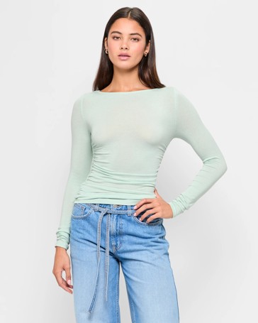 Side Gathered Knit Top - Lily Loves