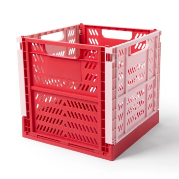 Anko 17L Square Collapsible Crate, Red