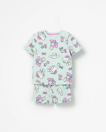Hello Kitty Australian Cotton Younger Girls Pyjama Set 2 Pack