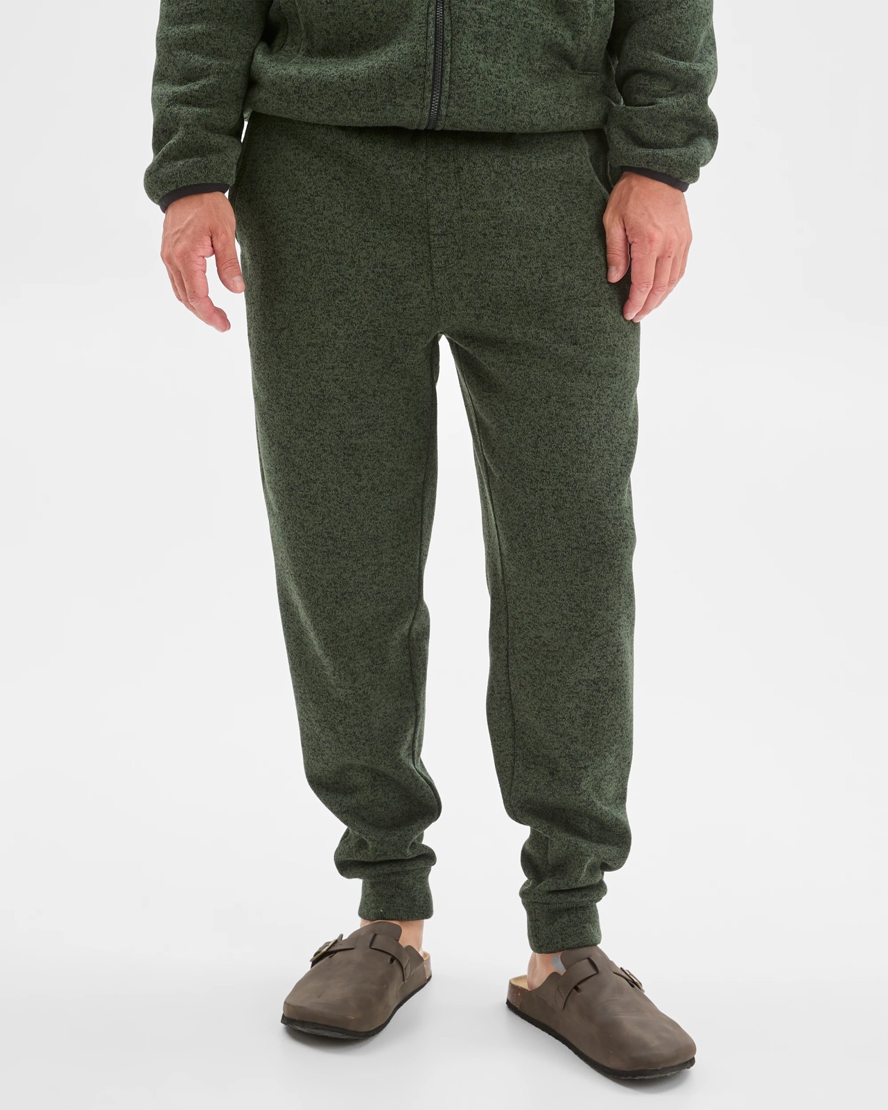 Cuffed Full Length Trackpants - Green Marle 2 of 5