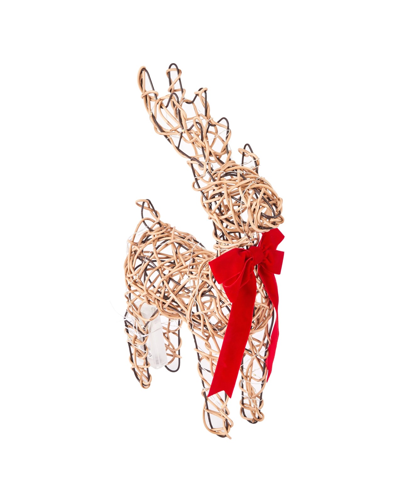 Anko Battery Operated LED Light Up Rattan Look Reindeer - Small 2 of 6