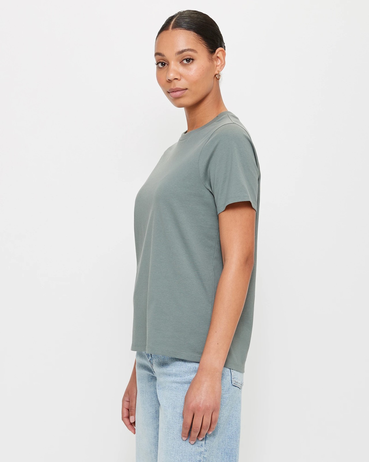 Australian Cotton Classic Crew Neck T-Shirt - Dusty Khaki | Target ...