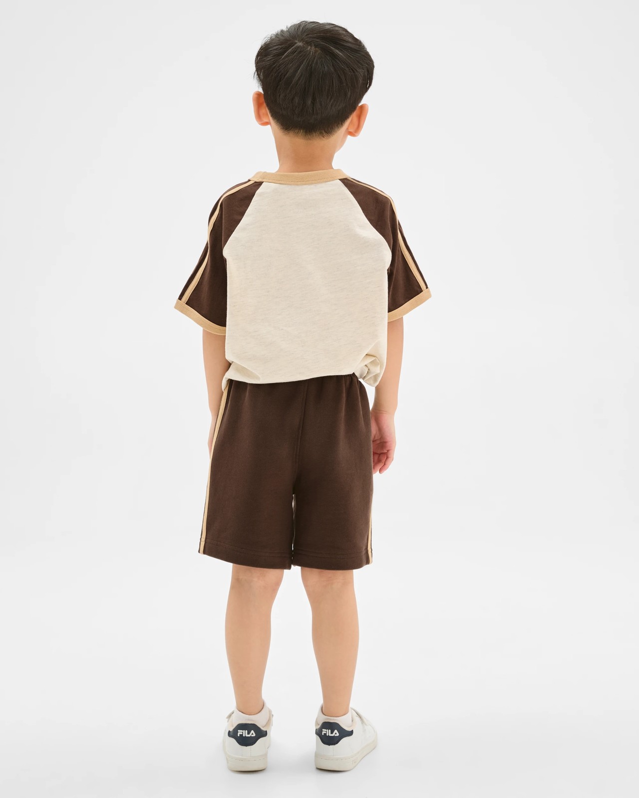 Australian Cotton Blend Elastic Waist Shorts - Brown 3 of 5