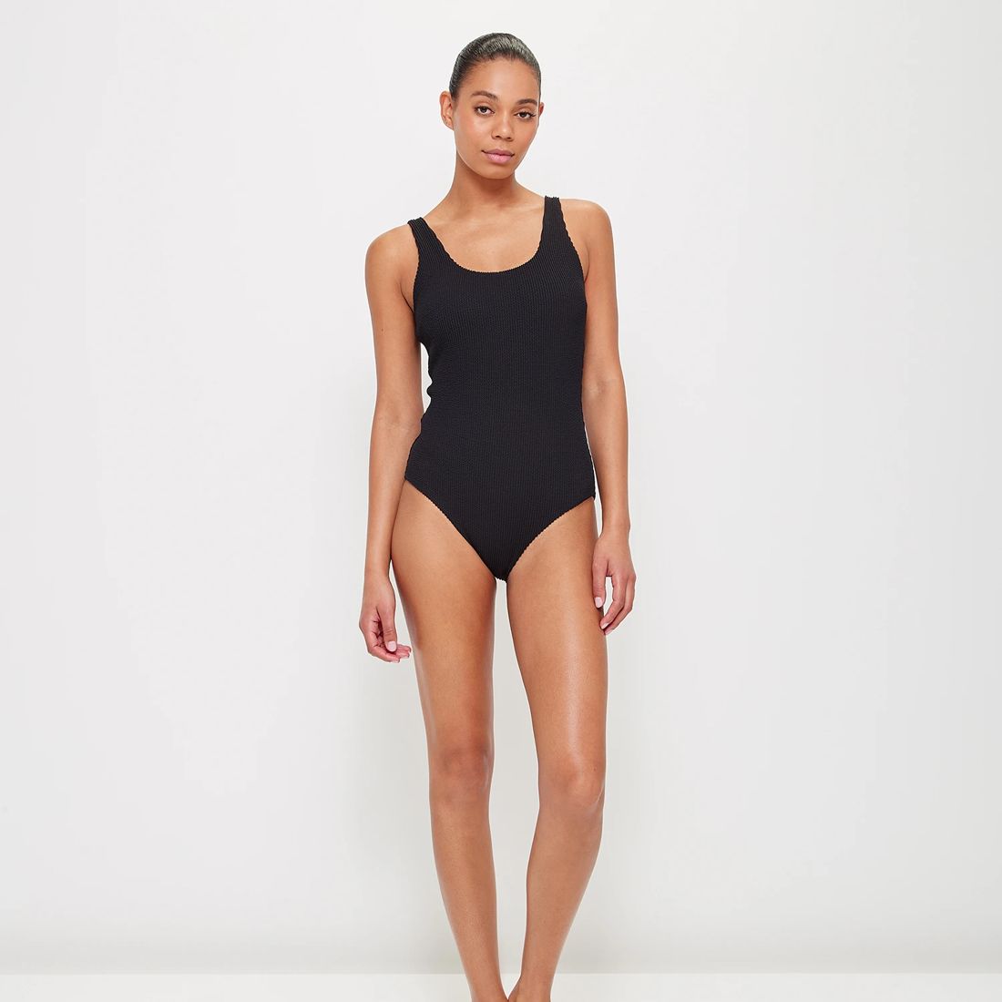 Crinkle One Piece Scoop Swim Bathers Black Target Australia