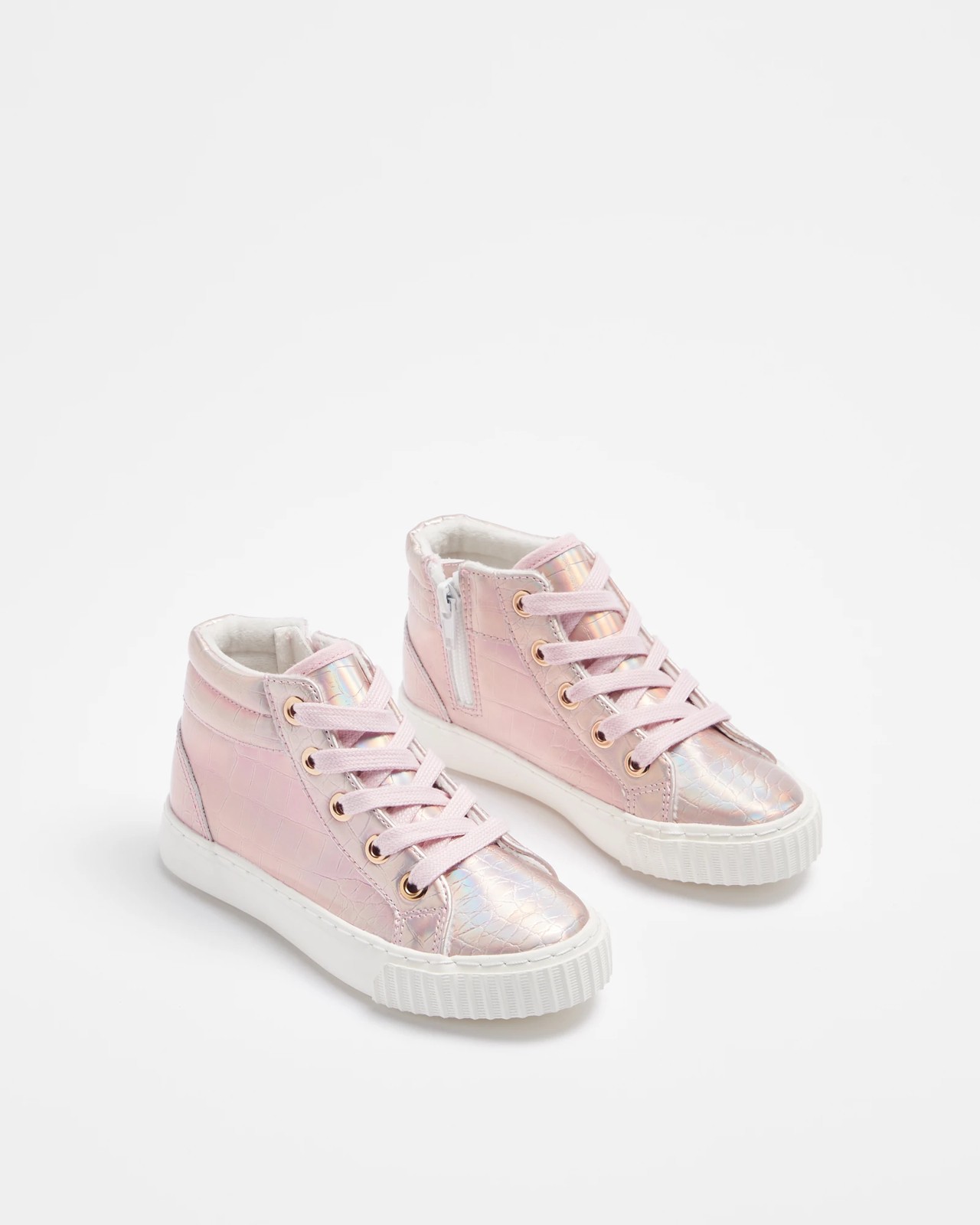 Girls Junior Hi Top Irridescent Croc Sneaker | Target Australia