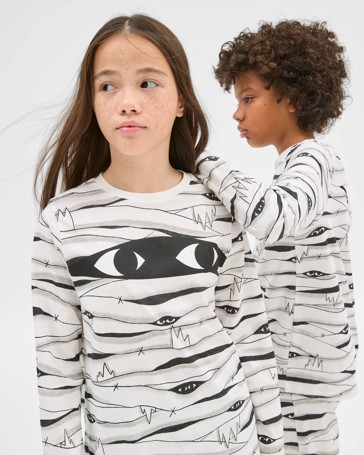 Sibling Matching Halloween Mummy Unisex Older Kids Australian Cotton Pyjama Set