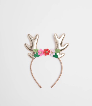 Kids Christmas Floral Reindeer Headband