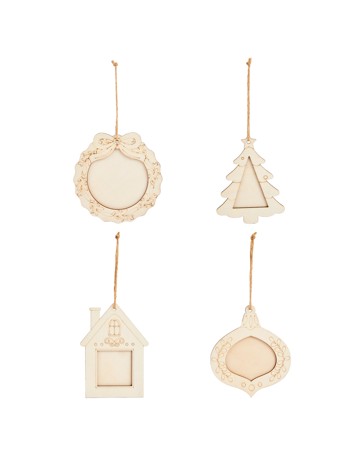Anko 4 Pack Christmas Craft Paint Your Own Frame Ornaments