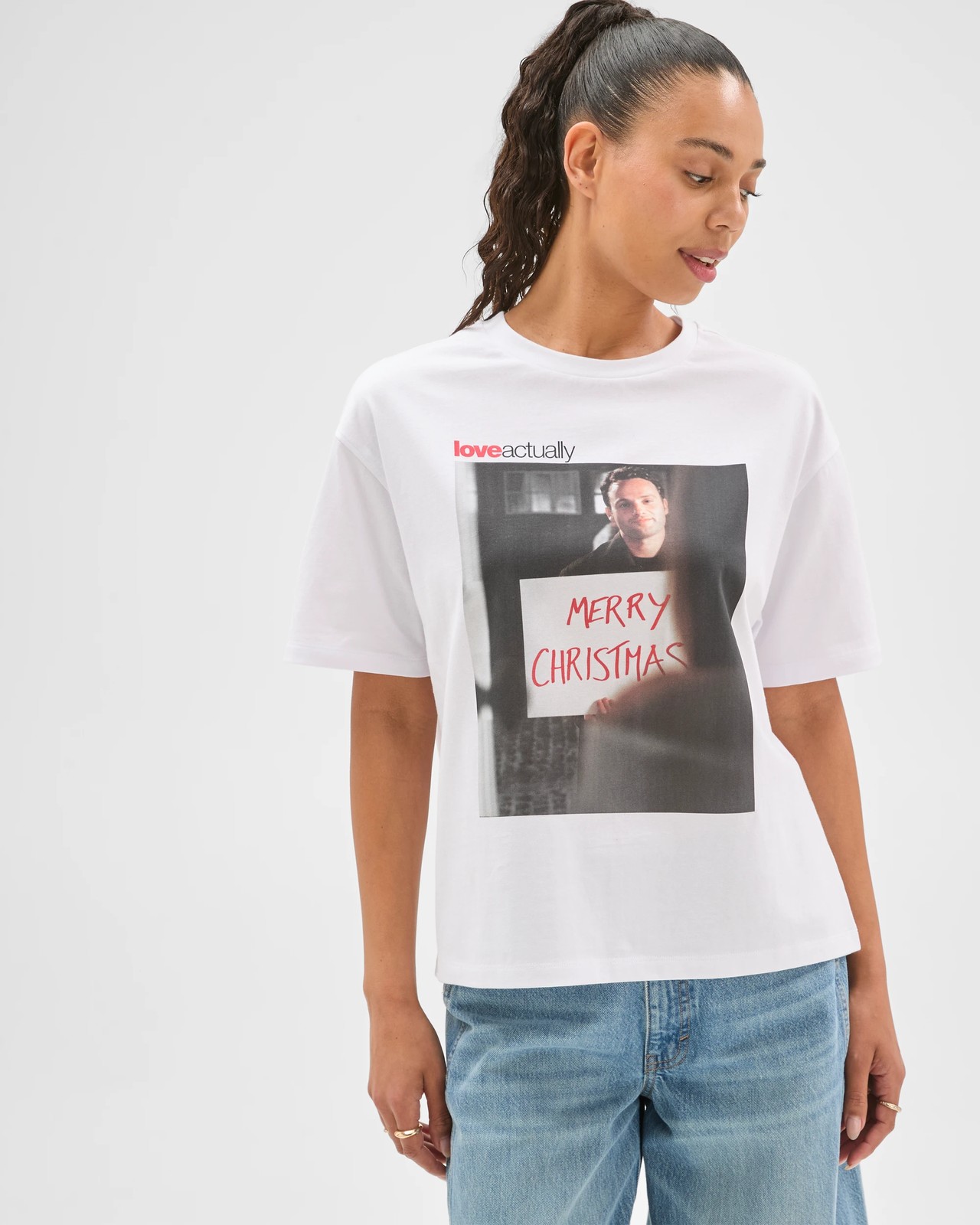 Licensed Love Actually Australian Cotton Christmas Oversized T-Shirt 2 of 5