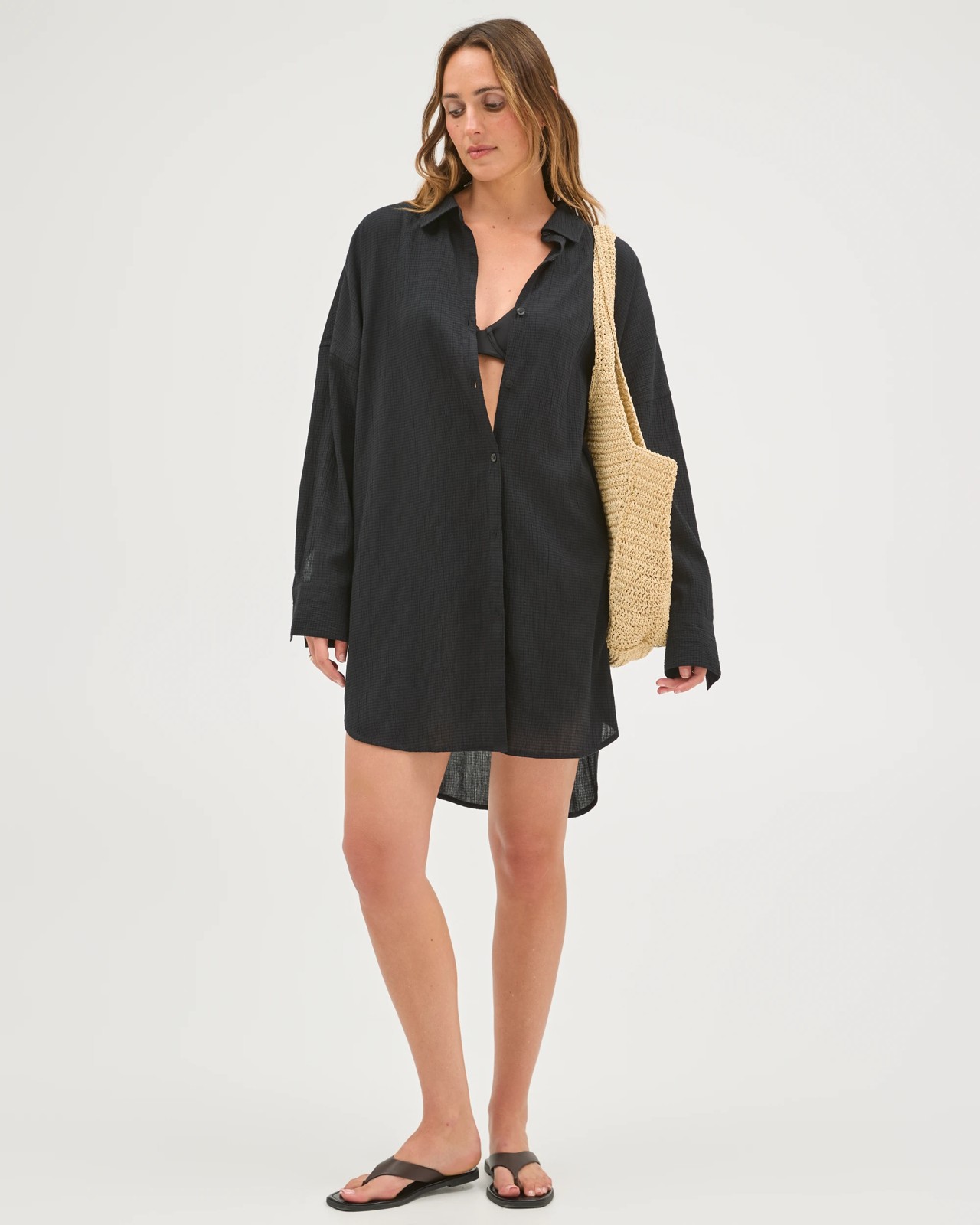 Resort Swim Maxi Shirt - Black 2 of 6