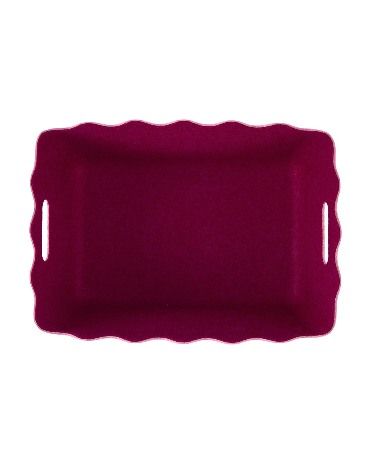 Anko Two Tone Wave Felt Basket - Pink and Burgundy 4 of 5