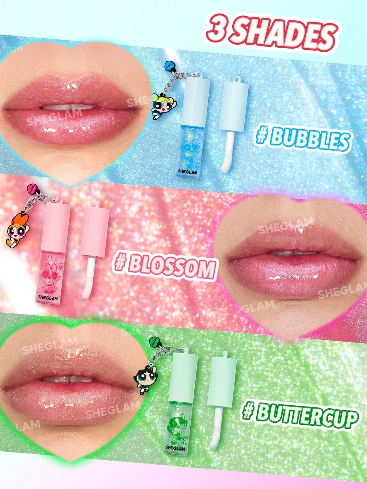 The Powerpuff Girls x SHEGLAM Super Trio Lip Gloss - Blossom 3 of 5