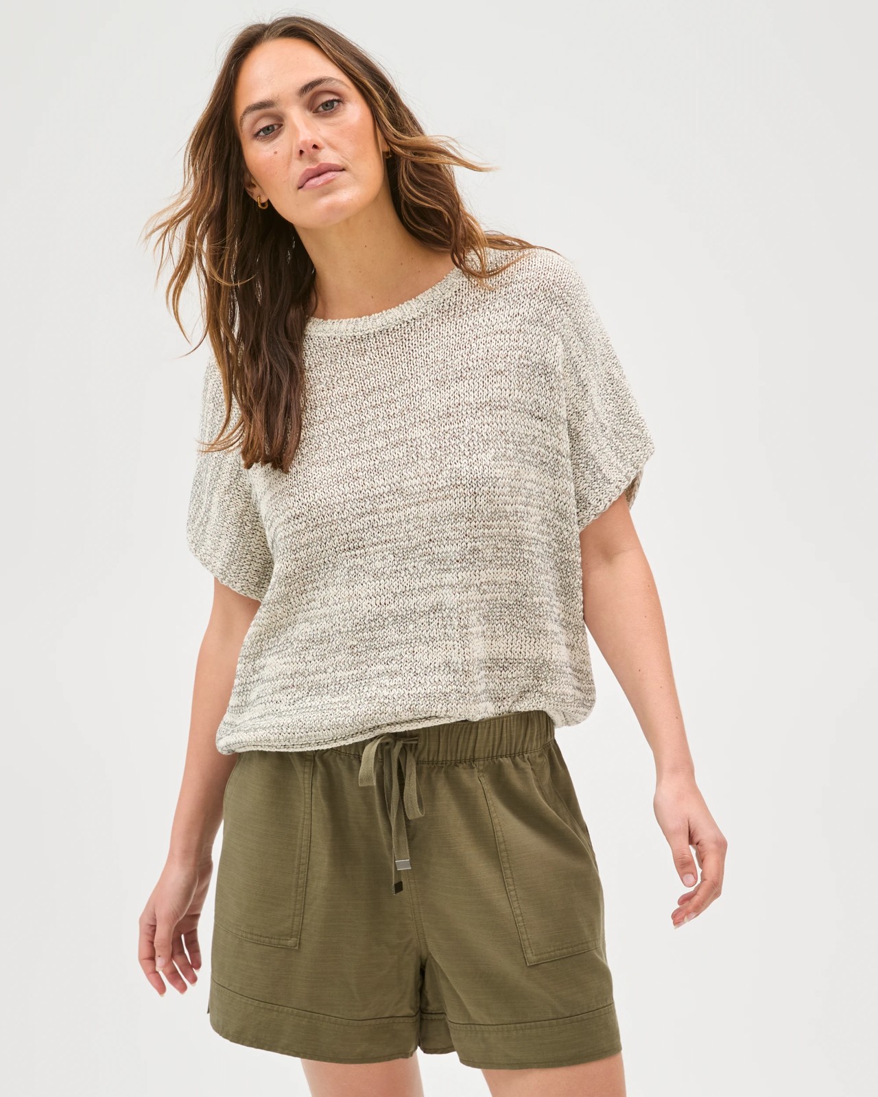 Slub Seam Detail Shorts - Dusty Moss 3 of 5