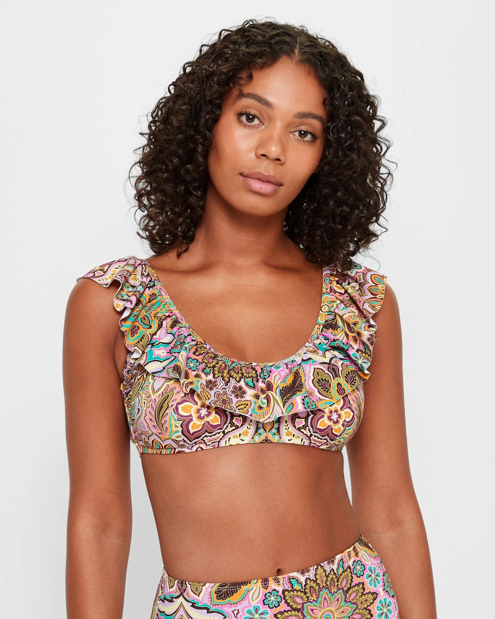 Long frill bikini top deals