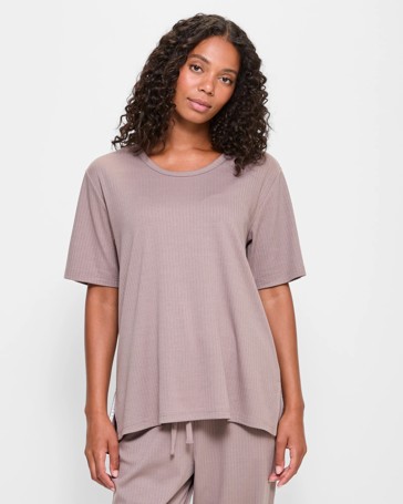 Pointelle Rib Pyjama Sleep T-Shirt