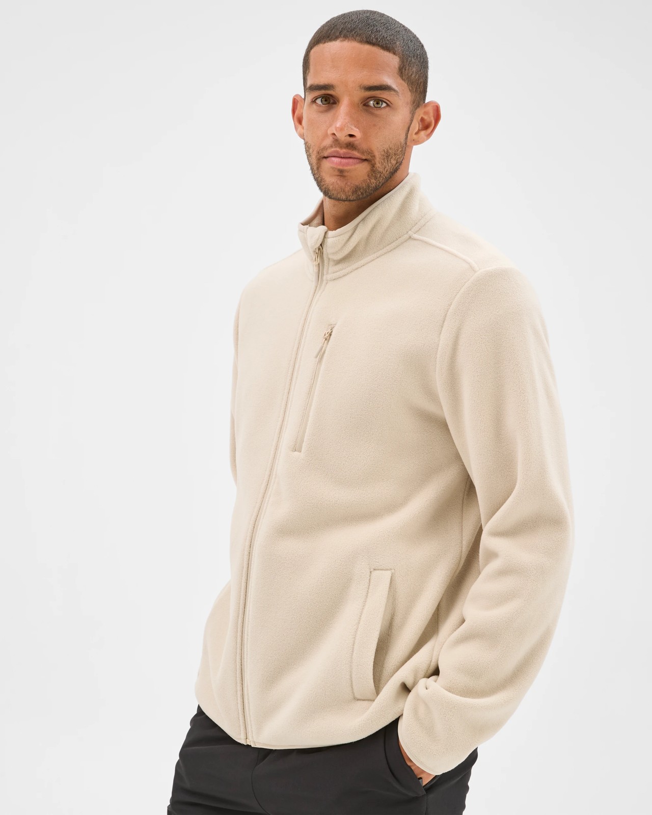 Active Polar Fleece Zip Through Jacket - Ecru 4 of 6