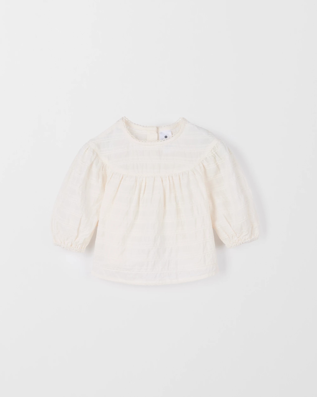 Baby Long Sleeve Textured Woven Blouse - Pristine 2 of 3