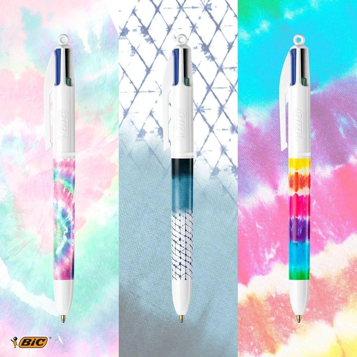 3 Pack BIC 4 Colours Tie Dye Ballpoint Pens 3 of 3