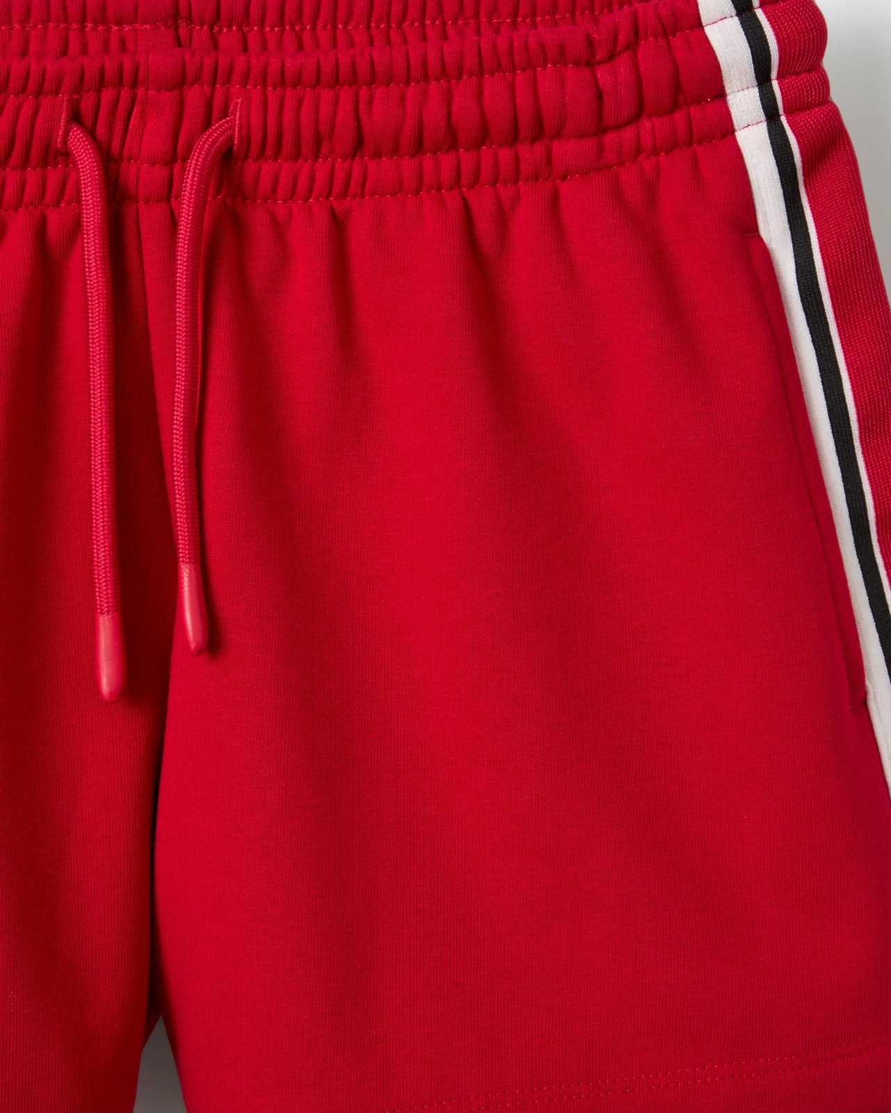 Australian Cotton Blend Side Stripe Fleece Shorts - Red 6 of 6