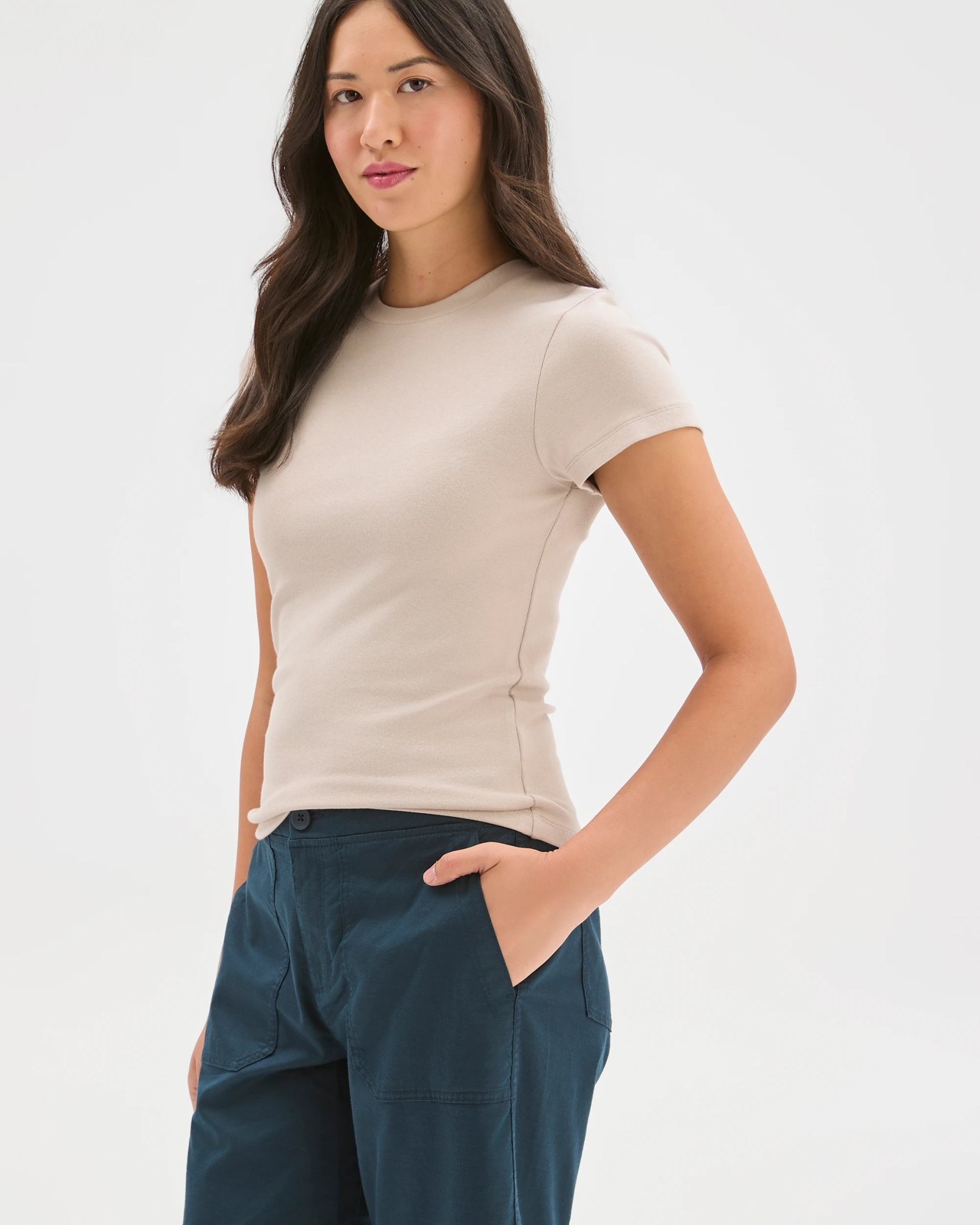 Australian Cotton Blend Rib Waist Shorts - Deep Ocean 4 of 5