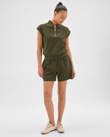 Active Sporty 1/4 Zip Pique Top