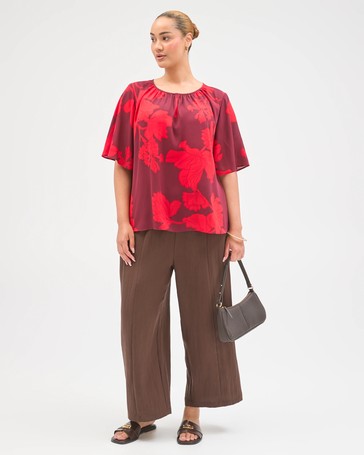 Plus Size Short Flutter Sleeve Ella Blouse