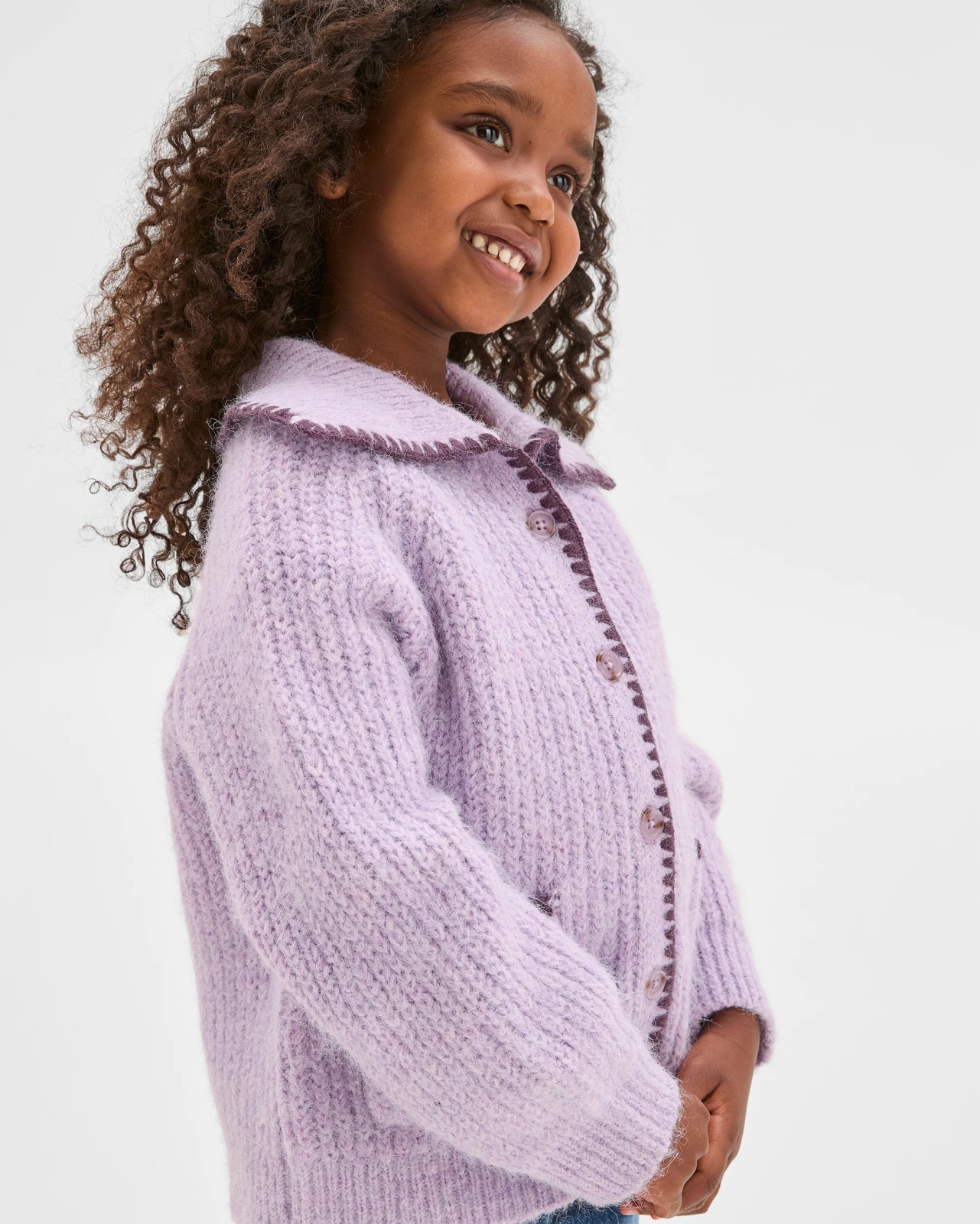 Long Sleeve Blanket Stitch Cardigan 2 of 6