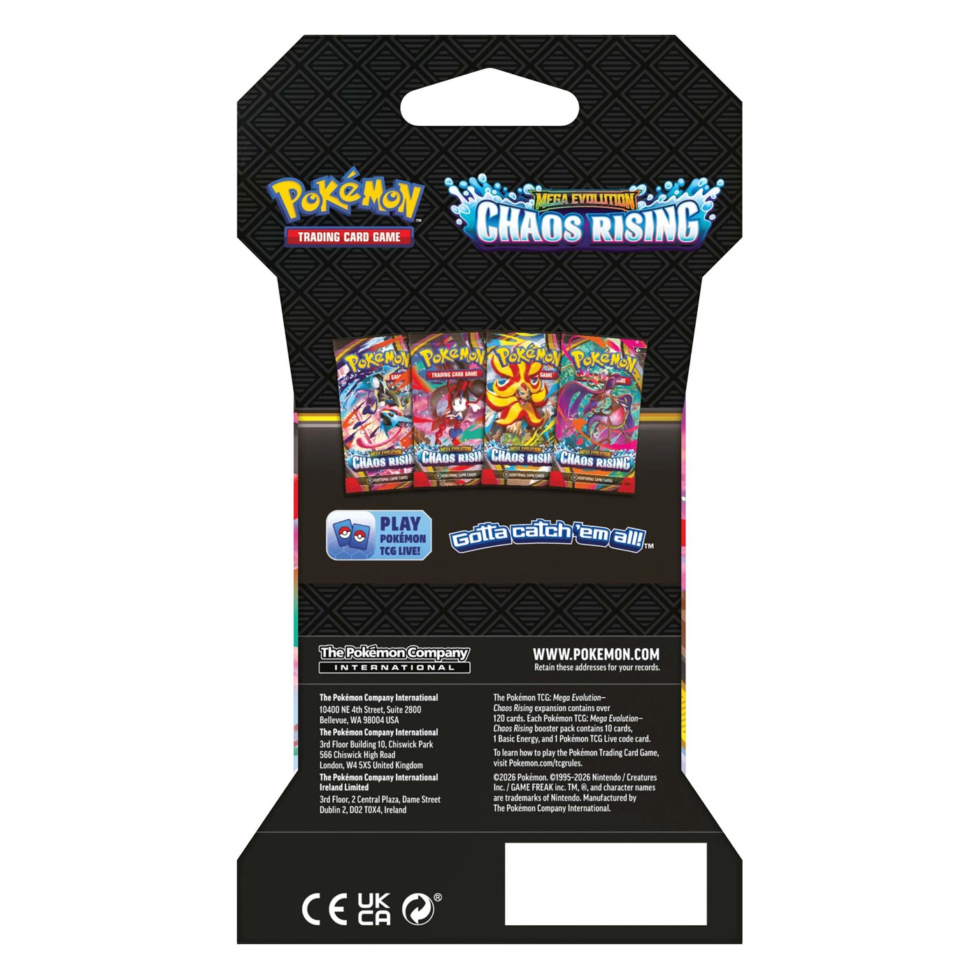 Pre-Order Pokemon TCG: Mega Evolution—Chaos Rising Sleeved Booster - Assorted 6 of 6