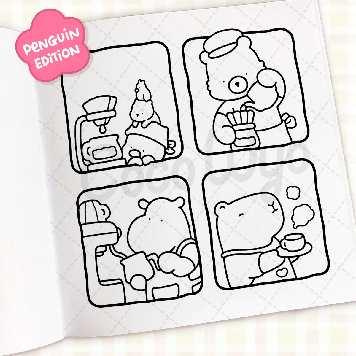 Cozy Cafe: Cute and Comfy Colouring Book by Coco Wyo - Book 4 of 5