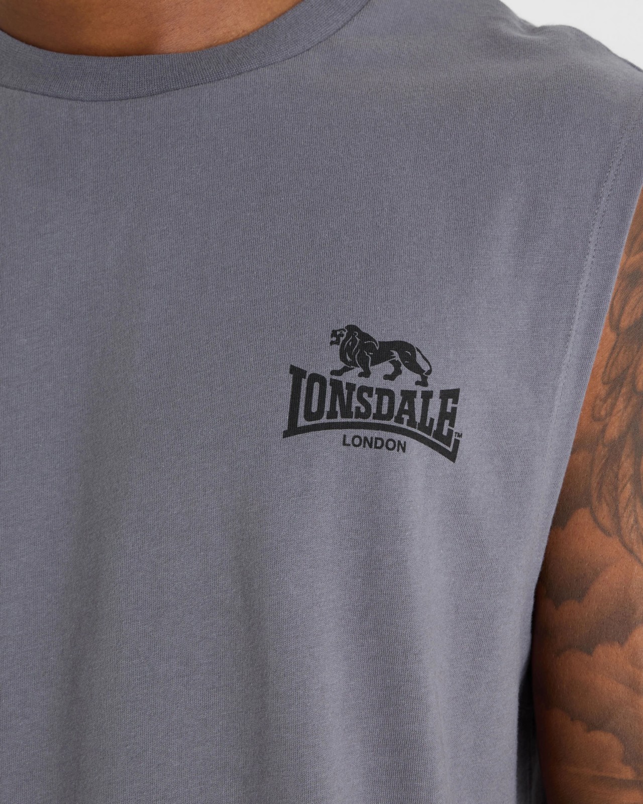 Lonsdale London Muscle Tank Top - Slate 3 of 6