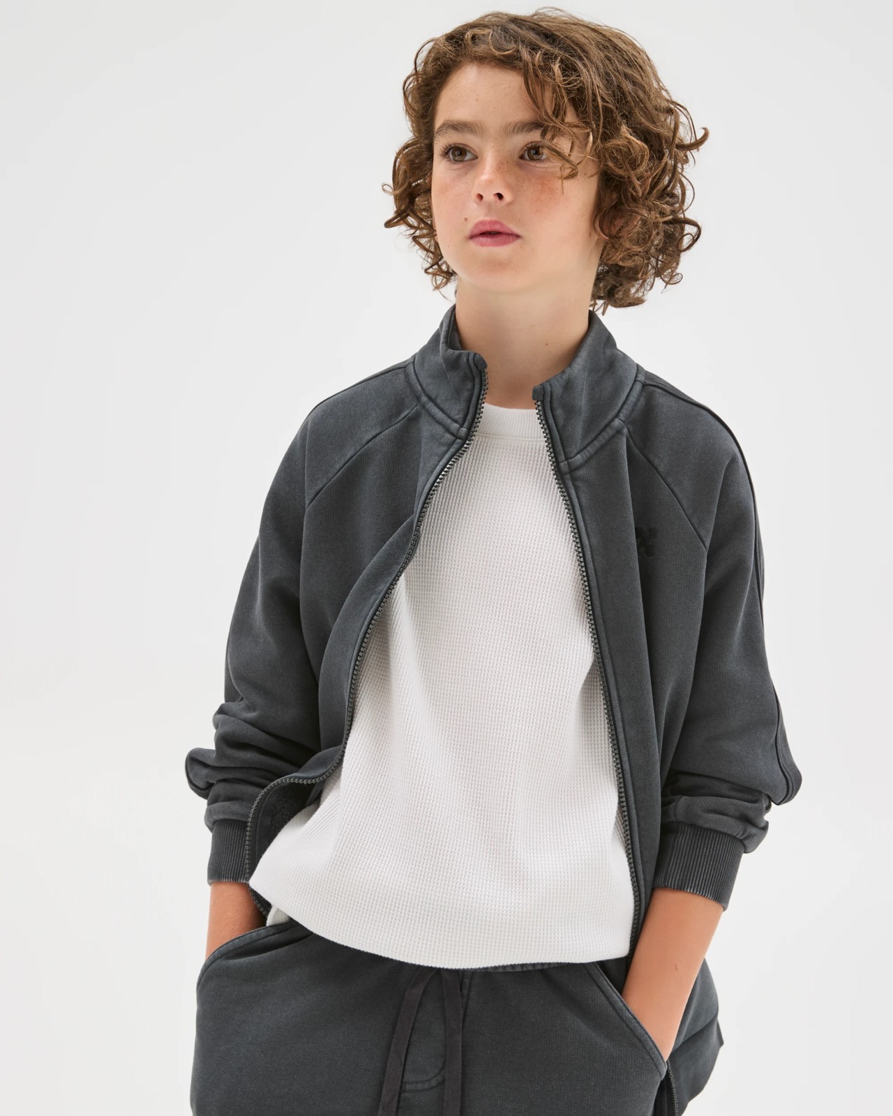Australian Cotton Blend French Terry Zip Through Jumper 4 of 6