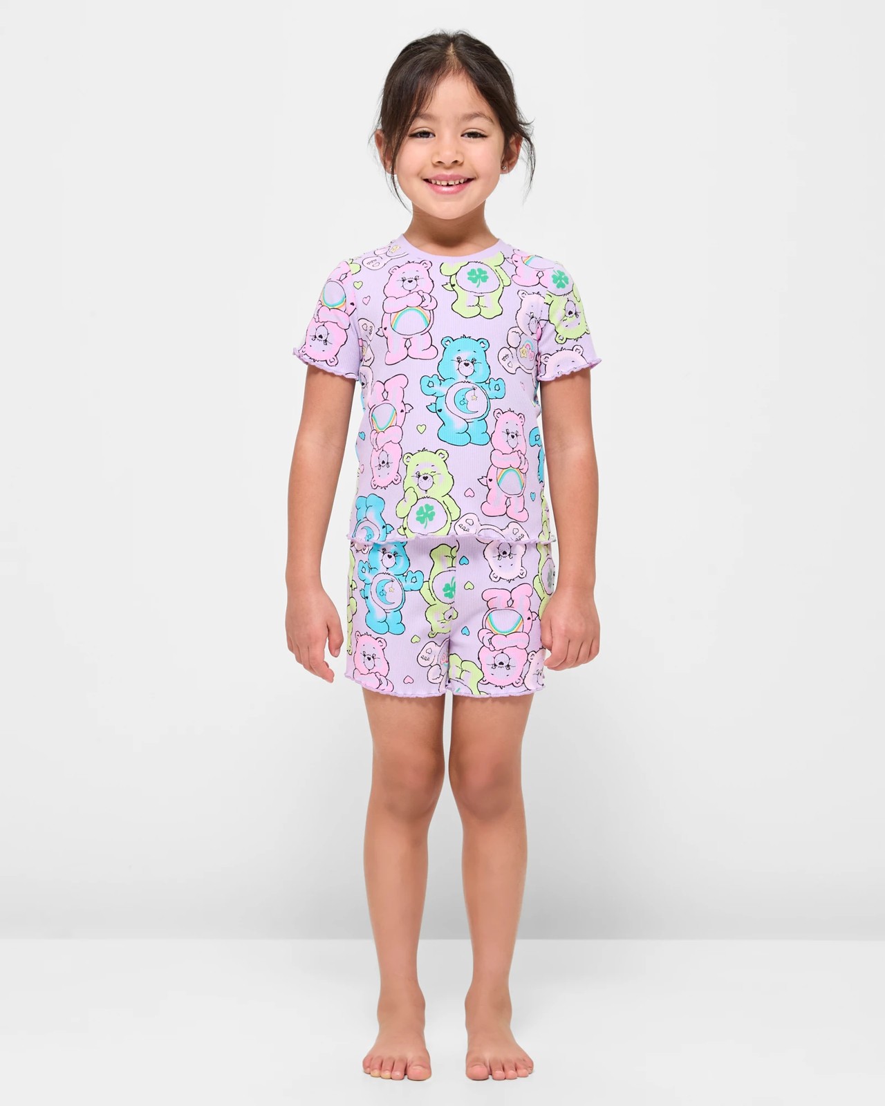 Care Bears Cotton Rib Pyjama Set - Purple 2 of 6