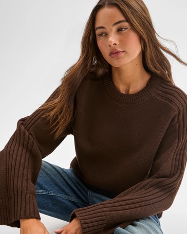 Lily Loves Australian Cotton Blend Crew Neck Knit Jumper