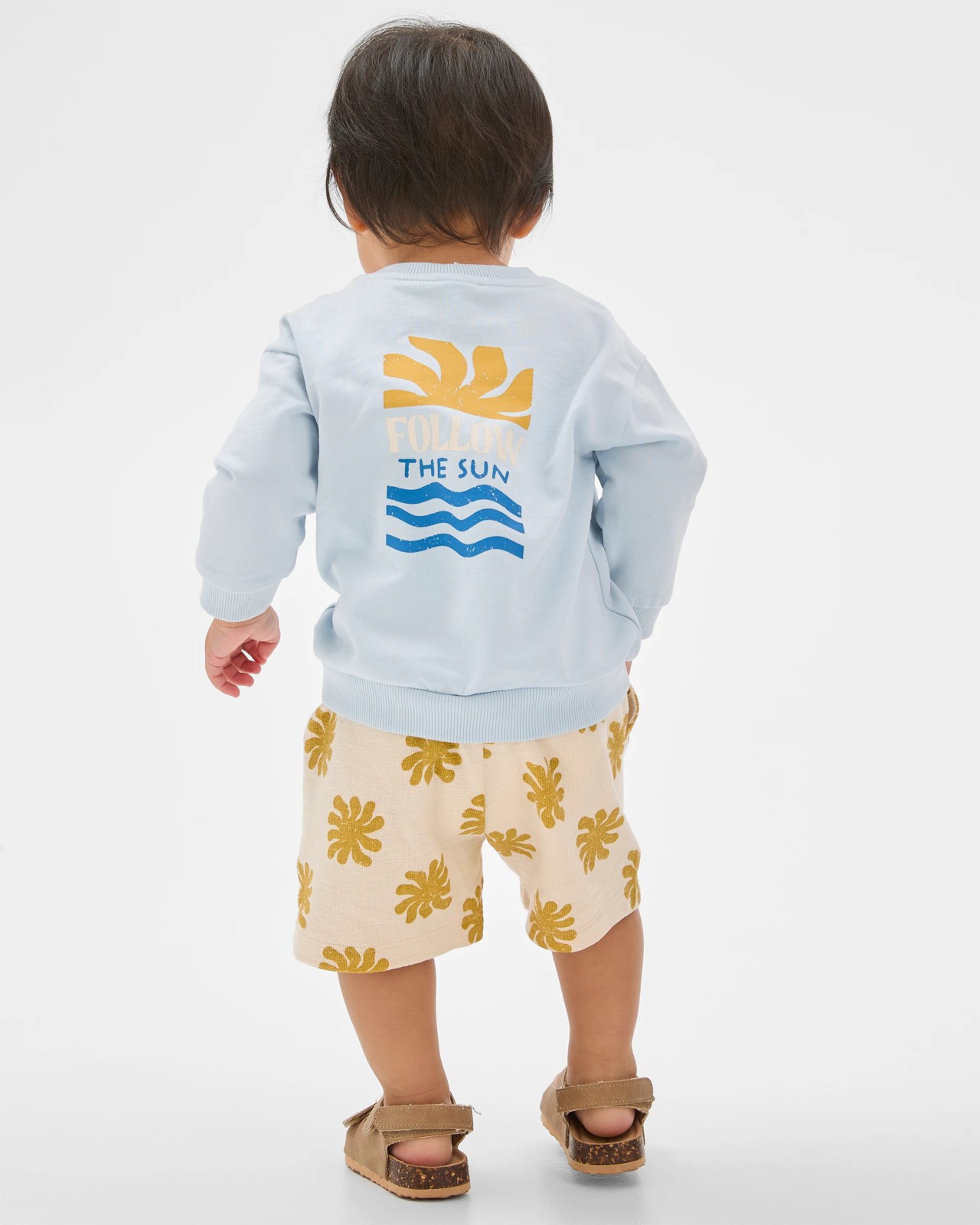 Baby Organic Cotton Jumper and Shorts Set - Blue 3 of 6