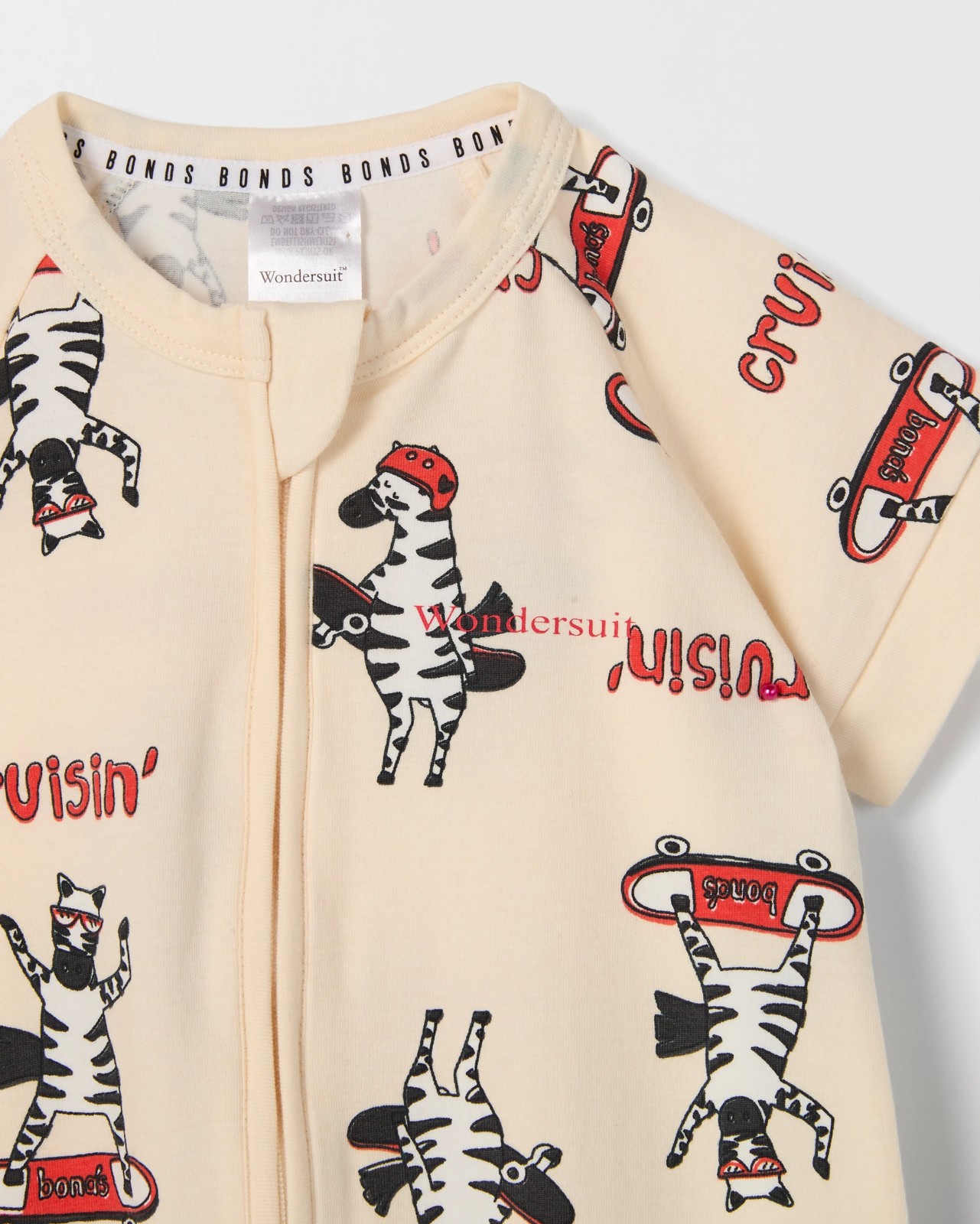 Bonds Baby Zippy Wondersuit Romper - Neutral Zig Zag Zoom Zebra 2 of 2