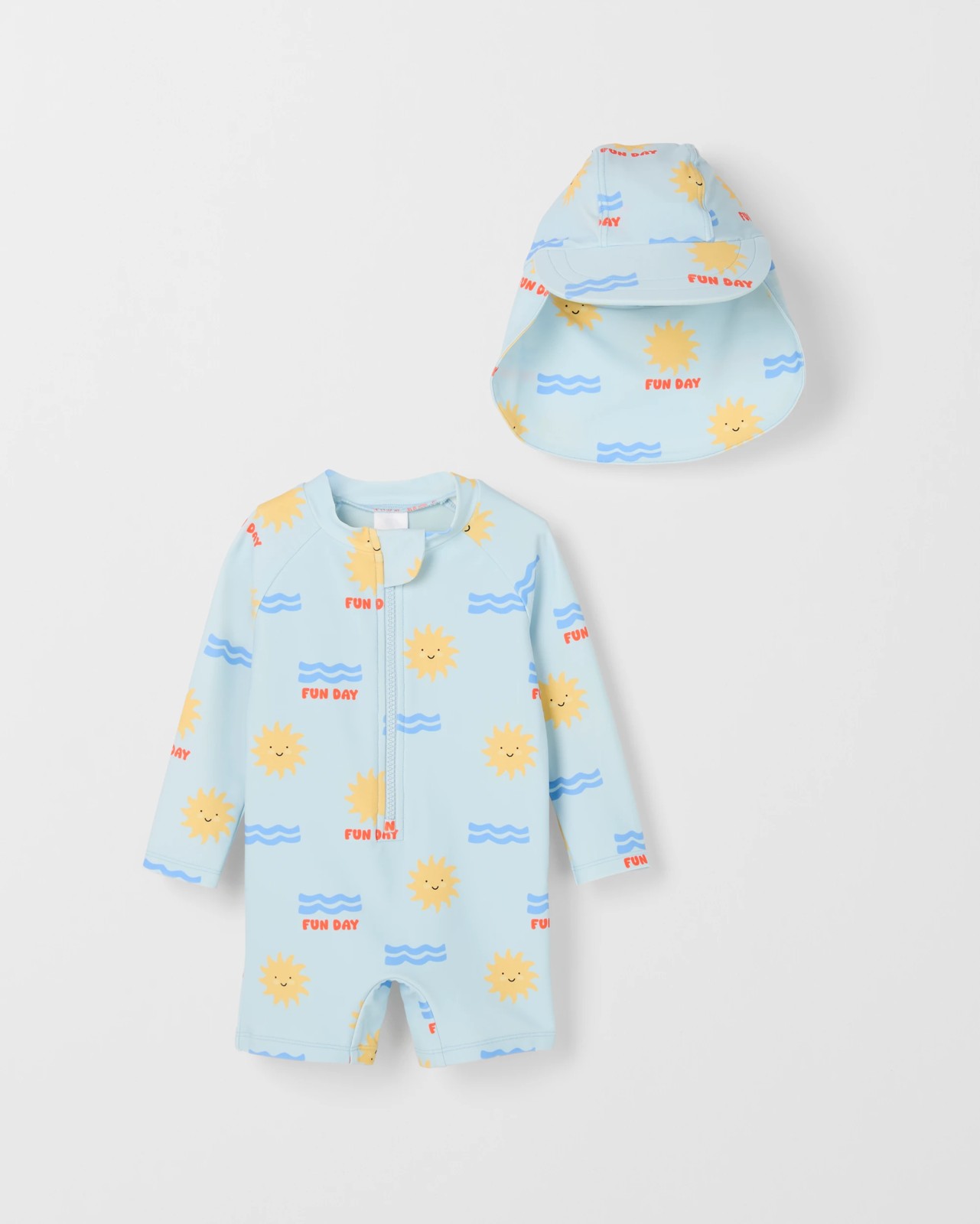 Baby Unitard and Hat 2 Piece Swim Set - Ballad Blue 4 of 5