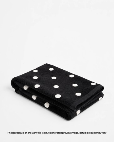 Senna Australian Cotton Polka Dot Bath Towel - Black Beauty