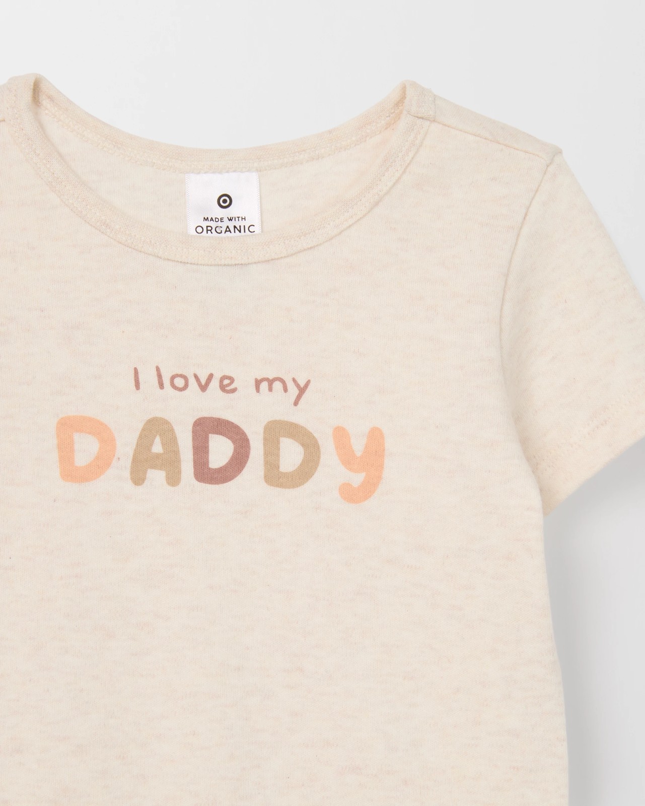 Baby Organic Cotton Short Sleeve Print Bodysuit - Oat Love Daddy 5 of 5