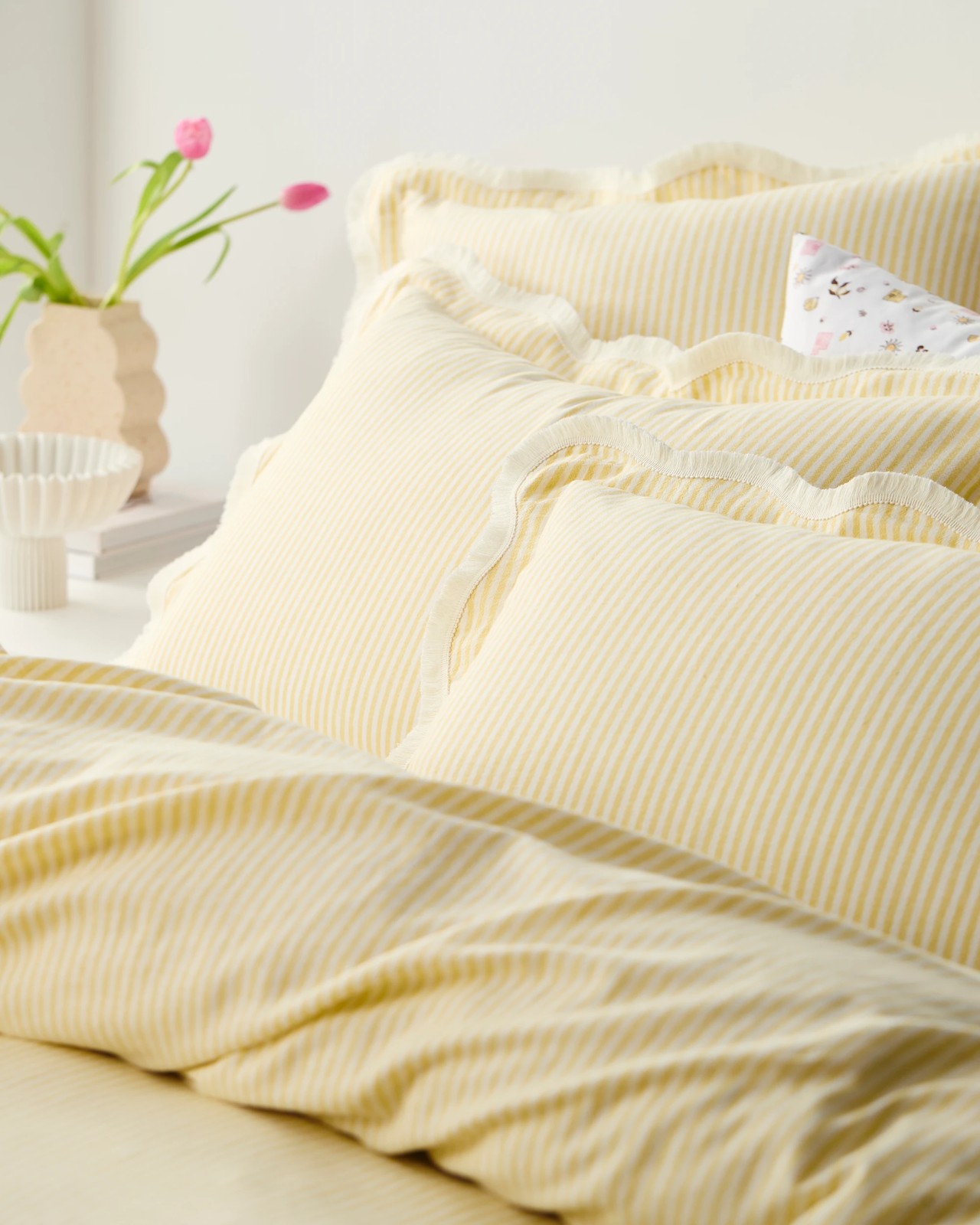 Charlotte Stripe Linen and Cotton Quilt Cover Set 4 of 5