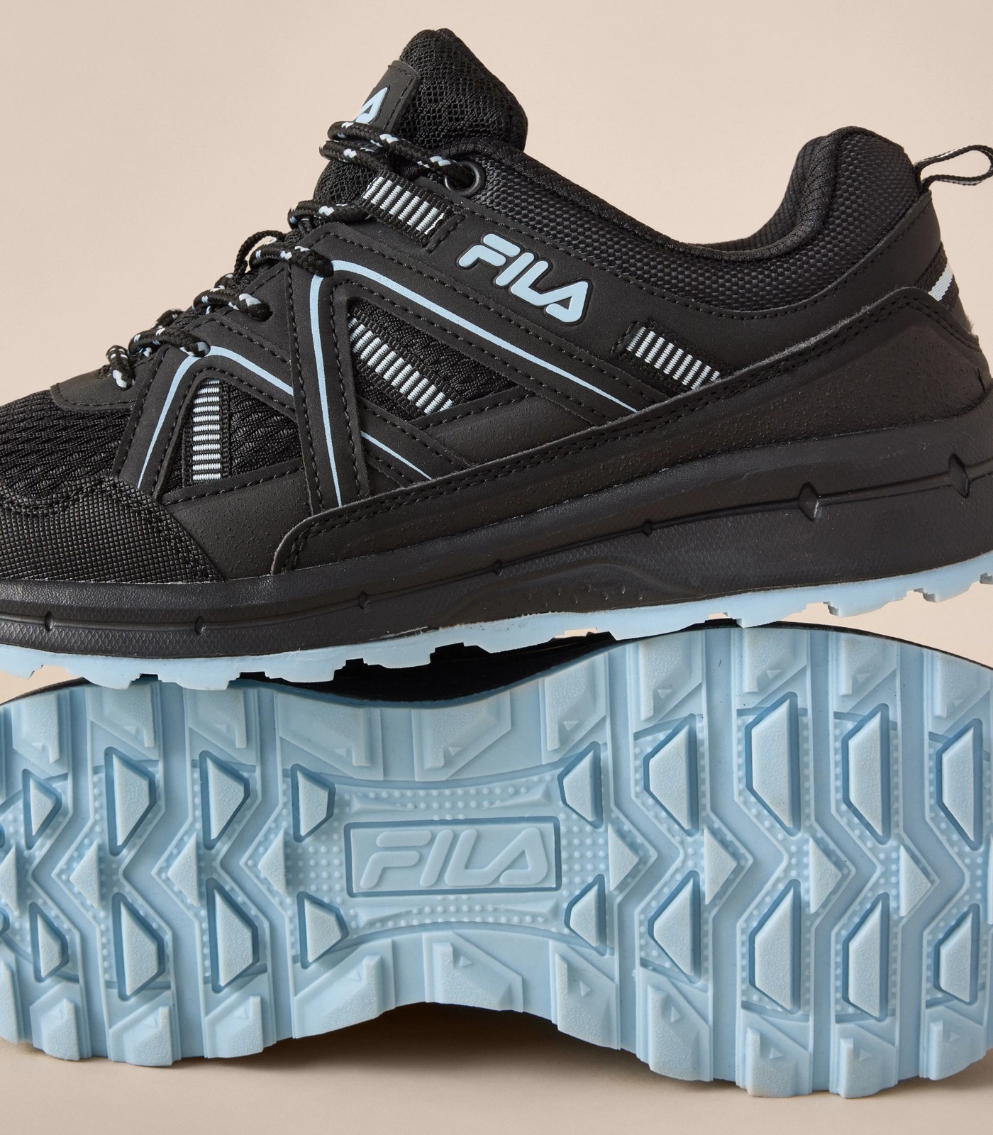 Fila Womens Trail Sneakers Black/Blue Australia
