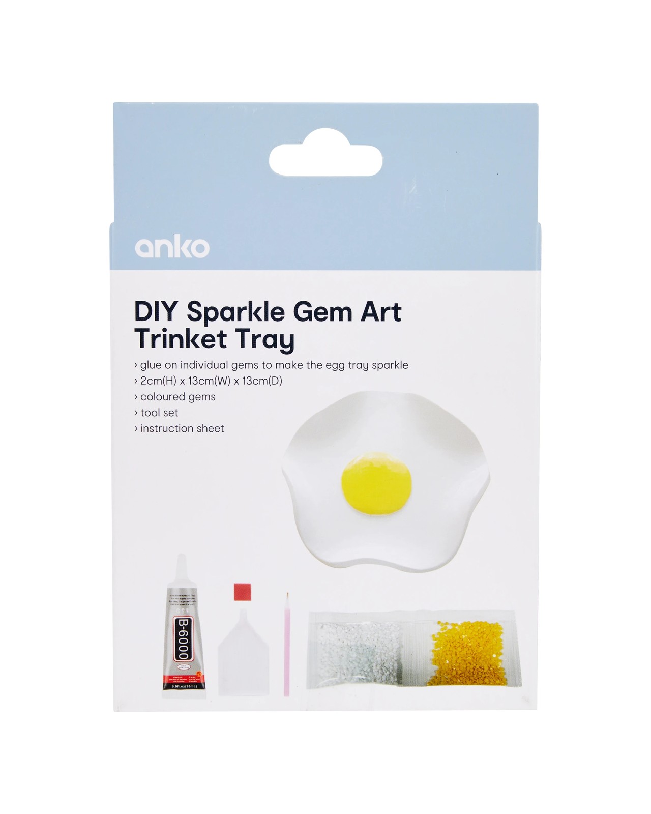 Anko DIY Sparkle Gem Art Trinket Tray - Egg 4 of 4