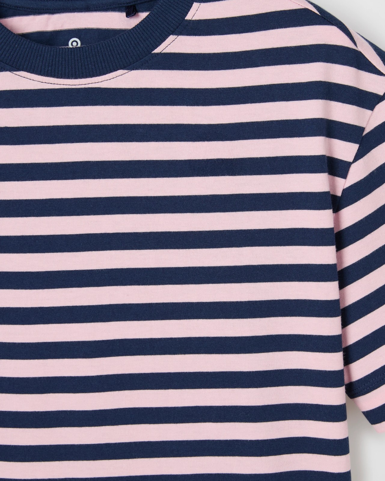 Organic Cotton Heavyweight Oversized T-Shirt - Pink / Navy 6 of 6